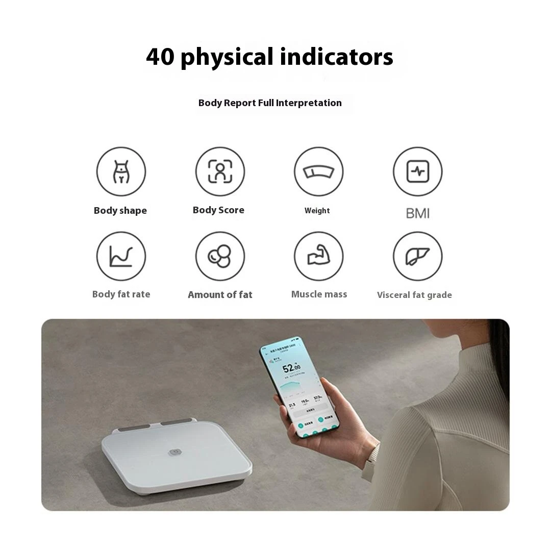 (image for) XIAOMI Mijia S800 8-Electrode Bluetooth Smart Body Fat Scale 0.1~150kg with BIA 40 Health Metrics For Home Fitness& Nutrition Management